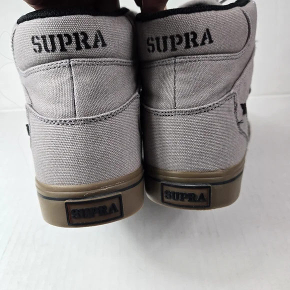 Supra Charcoal Canvas High-Top Sneakers - Picture 6 of 10